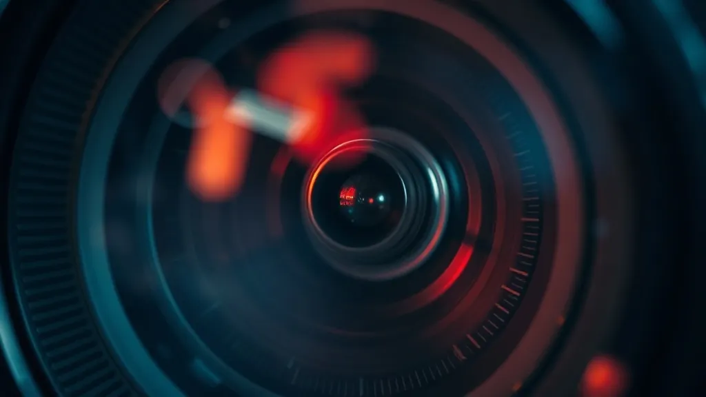 A high-contrast technical photo of a car camera sensor lens